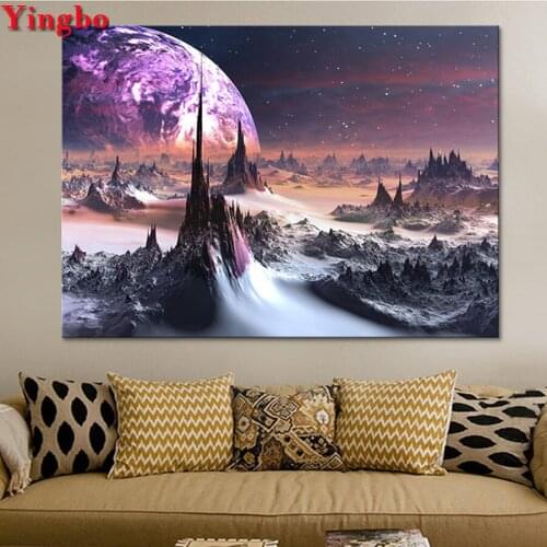 Full diamond mosaic universe planet 5d diy diamond paintings sticker diamond pictures Rhinestones embroidery Space landscape