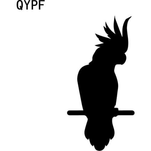 QYPF 7.8cm*15.7cm Cartoon Cockatoo Bird Motorcycle Decal Vinyl Car Sticker Black Silver Graphical C15-1099