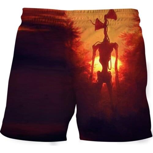 New Horrific Siren Head shorts Boys Girls 4-14 Yrs O Neck Polyester Beach Pants Tees Funny Summer Short Teen Quick-dry Costume