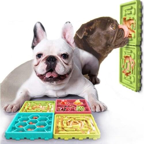 Pet Dog Feeding Food Silicone Bowls Distraction Feeding Anti Slip Lick Slow Down Eating Feeder Dog Feeding Lick Mat