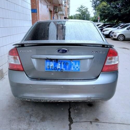 Use For Ford Focus Sedan 2006-2011 Year Spoiler Sport ABS Plastic Carbon Fiber Look Rear Trunk Wing Car Body Kit Accessories