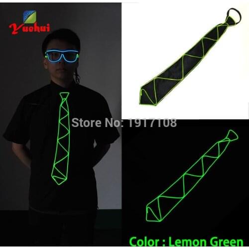 Hot 10 color choice Lighting Sound active Upgrade EL tie LED Necktie for Party decoration,Wedding,Dance,Night Club,DJ Ornament