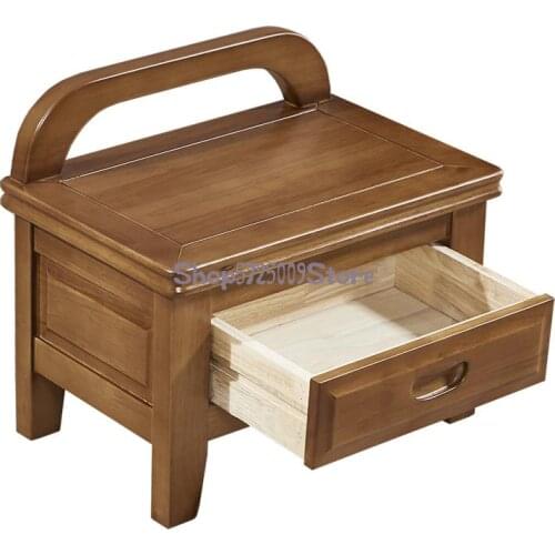 Solid Wood Stool Household Shoe Changing Stool Doorstep Small Wooden Stool Modern Chinese Tea Table Stool Multifunctional Low St