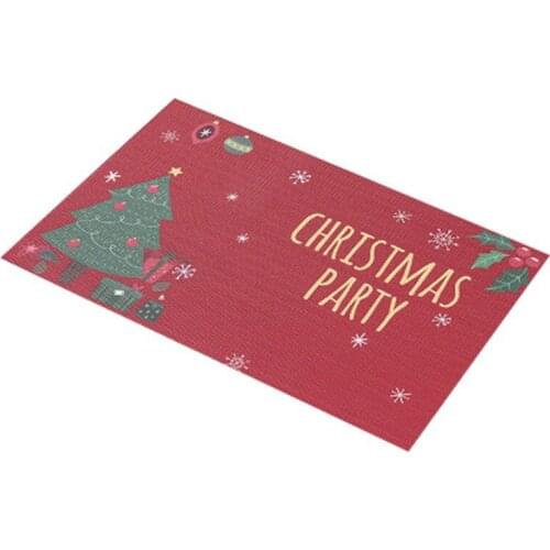 PVC Heat Resistant Non-slip Placemat For Dining Table Kitchen Accessories Christmas Placemats Table Bowl Mats Home Decor 45x30CM