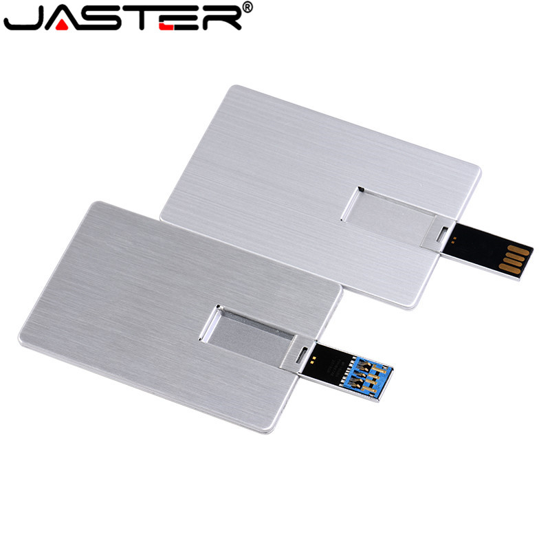 JASTER Usb Flash Drive 4GB 8GB 16GB 32GB 64GB Metal Card Pendrive Business Gift Usb Stick Credit Card Pen Drive