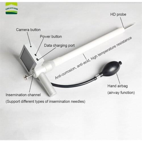 Cow Visual Endoscope Sperm AI Gun Cattle Video Endoscope Artificial Insemination Deferen Veterinary Breeding Kit Cow Farm New