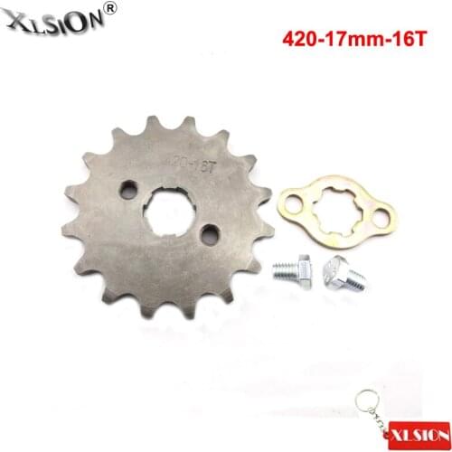 XLSION Aftermarket Front Engine Sprocket 420 16 Tooth 17mm ID For SDG YCF Pitsterpro Chinese ATV Pit Dirt Bikes