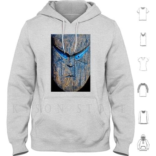 Totem Hoodies Long Sleeve Totem Wooden Carving Mandrogi Russia Eddie Chui