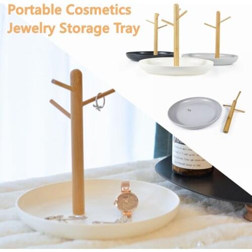 1Pc Nordic Simple Round Storage Tray Portable Bedroom Desktop Cosmetics Jewelry Sundries Organizer
