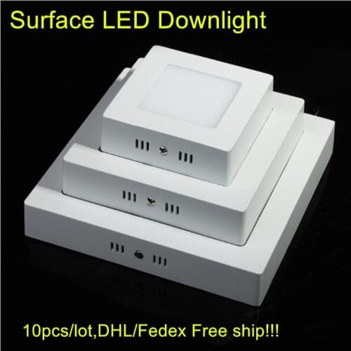 10pcs Surface Mounted LED Ceiling Down Light 9W 15W 25W Surface LED Panel Light with driver 85-265V DHL Free Ship