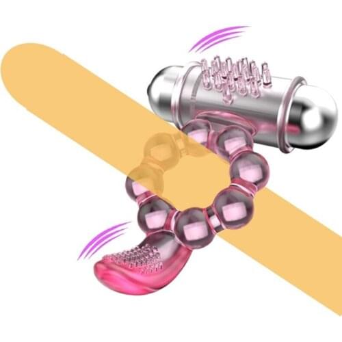 10 Speed Vibrating Ring Clitoral Stimulation Pleasure Tongue Bullet Vibrator Adult Sex Products Sex Toys For Couple