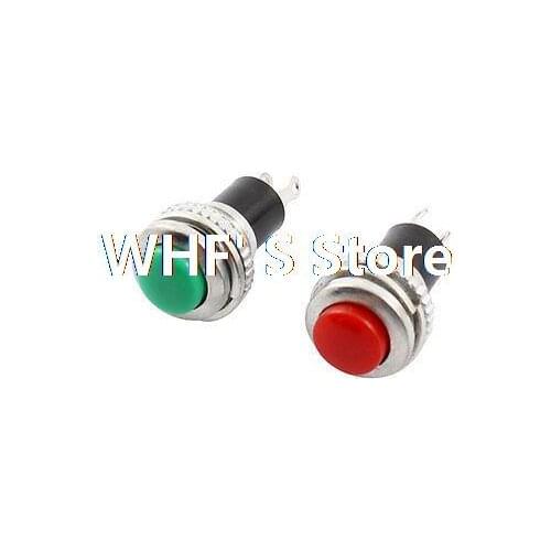 2PCS SPST Momentary 10mm Panel Mount Metal Push Button Switch AC125V 3A 250V 6A