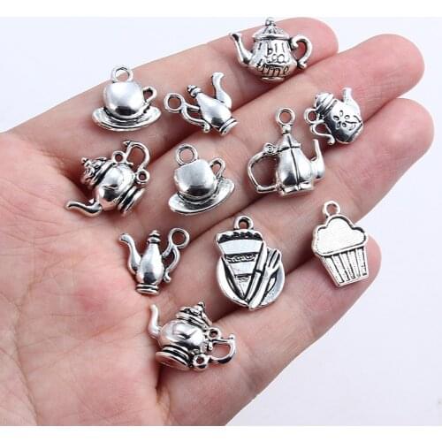 20pcs Ancient Silver Color Teapot Alloy Pendant Charms DIY Jewelry Making Necklace Bracelet Handmade Jewelry Accessoires