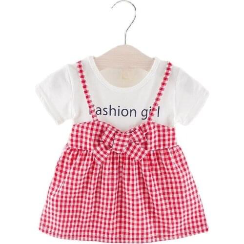 2021 Summer High Quality Wholesale Pure Cotton Baby Clothing Short Sleeve Clothes Girls Cute Infant Clothing Toddler Girl Skirts