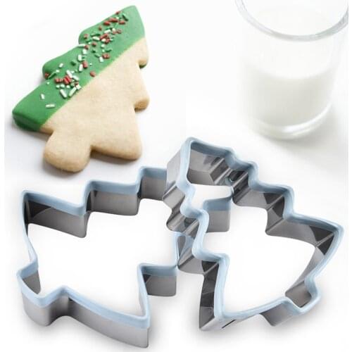 3PCS Cookies Moulds Christmas Tree Molds Biscuits Cake Stainless Steel Pastry Baking Tools Set