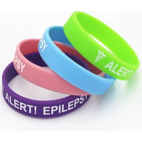 4PCS Medical Alert Bracelet Epilepsy Silicone Wristband Awareness Armband Silicone Bracelets&Bangles for Kids Gifts SH135K