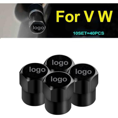 40PCS/10Set Car Styling Tire Valve Stem Caps Dust-proof Accessory Tyre Valve Covers for Passat B6 B7 CC Golf MK5 MK6 Tiguan