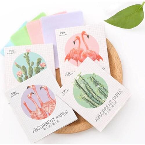 50Pcs Sheets/Pack Flamingo Makeup Facial Face Clean Oil Absorbing Blotting Papers Beauty Tools Pattern Random Facial Tissue