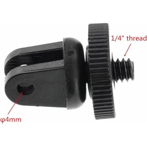 For Gopro Mount to 1/4 Thread JTripod Mount Adapter used for xiaomi yi Gopro Hero 4 3+ 3 2 1 Action Camera Converter Plastic