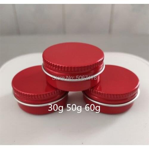 10/30/50pcs 30g 50g 60g Aluminum Jars Red Metal Tin Empty Cosmetic Containers Crafts Aluminum Boxs