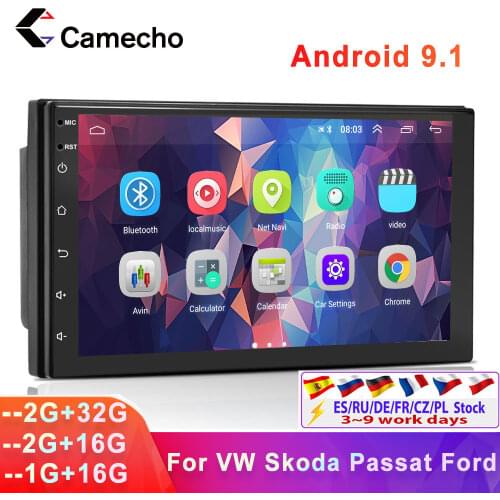 Camecho Android 9.1 Car Radio Multimedia Player 7'' HD GPS Navigation For VW Passat Golf MK5 MK6 Jetta T5 EOS POLO Touran Sharan
