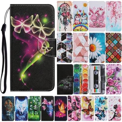 Case on For Samsung Galaxy M42 M02 M12 M02S M 42 02 12 02S Leather Flip Stand Phone Cover Cute Butterfly Flower Capa