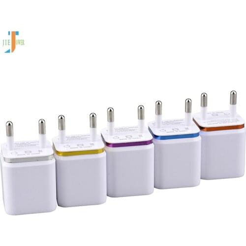 100pcs/lot Colorful 2A+1A EU US Plug AC Power Adapter Home Trave Wall 2 port dual USB Charger for iPhone 7 plus for Samsung HTC