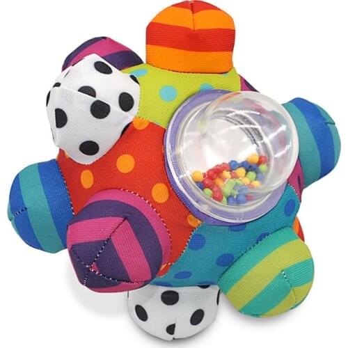 Baby Hand Ball Rattle Bomb Ball Baby Tactile Sensory Color Three-dimensional Cloth Ball Toy Baby Toy Gift
