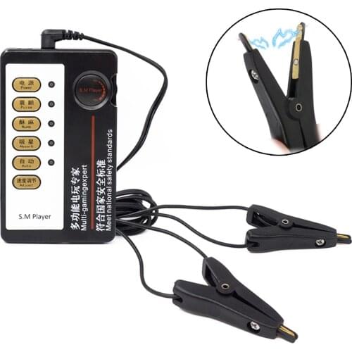 Electric Shock Pulse Nipple Clamps Nipple Clips Labia Clitoris Stimulator Vibrator Flirting Erotic Sex Games Sex Toys for Women