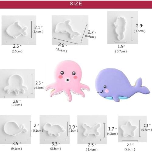 Sea Shaped Cookie Cutter Mold Whale Dolphin Octopus Cake Fondant Turtle Biscuit Heart Moulds Tools Crab U7S8