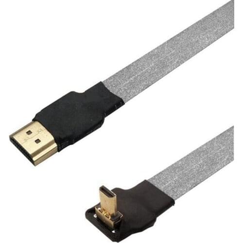 HDMI-compatible Cable Micro HDTV UP Angle Male to Mini /Micro HD FPC Flat Cable Anti-interference Multicopter Aerial Photography