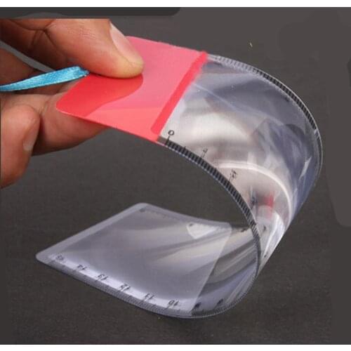 Pocket Ruler Bookmark Magnifier Sheet Magnifying 3X Magnification Random Colors