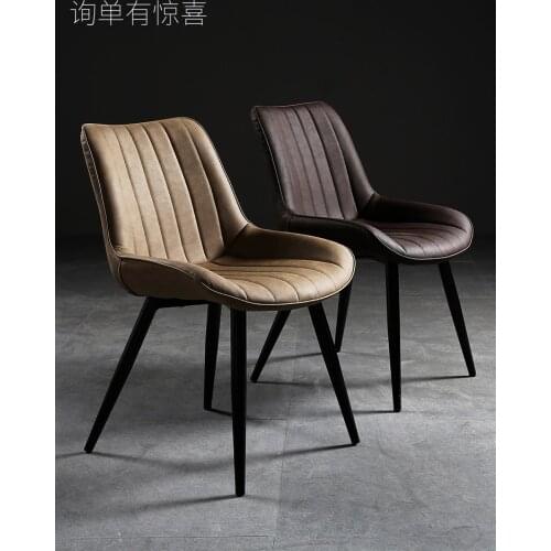 Nordic Modern Leather Dining Chair Ames Style Chairs for Bedroom Vanity Chair Accent Chairs Living Room Designer Single Chair