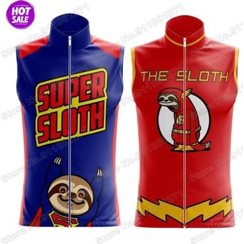 Sloth Funny Cartoon Anime 2021 Sleeveless Jersey Cycling Vest Summer Bike Clothing Men Road Bicycle JerseyMTB Ropa Ciclismo