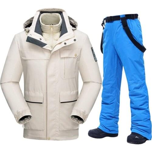 Ski Suit Men Winter 2021 Waterproof Windproof Thick Warm Snow Clothes Men Ski Jackets Outdoor Skiing And Snowboard Jackets Set