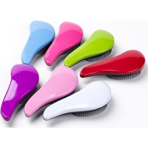 1pcs Magic Anti-static Hair Brush Handle Tangle Detangling Comb Shower Electroplate Massage Comb Salon Hair Styling Tool