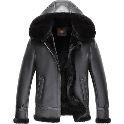 Genuine Leather Men Double-faced Coat 2020 Winter Bomber Jacket Natural Fur Coats Jaqueta De Couro 7009 ZL375