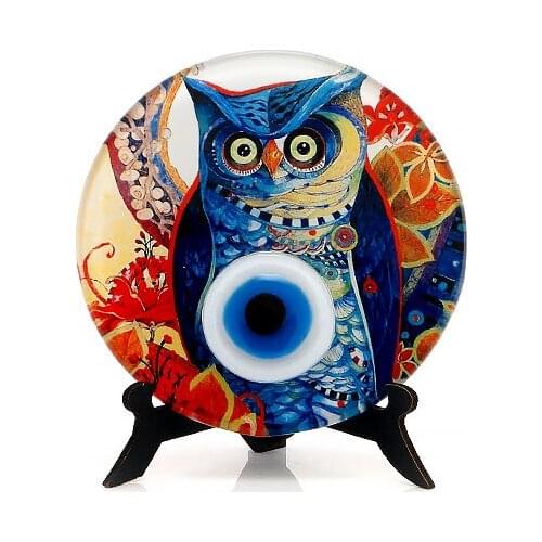 Handmade Owl Table Top Fusion Glass Charm 12cm