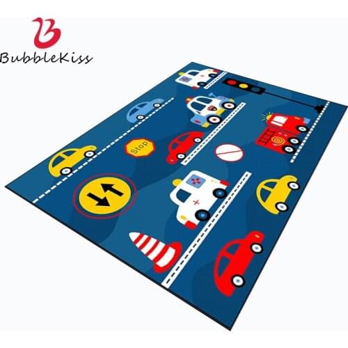 Bubble Kiss Modern Childrens Bedroom Carpet Cartoon Cute Traffic Light Pattern Carpets Non-Slip Living Room Decoration Carpet