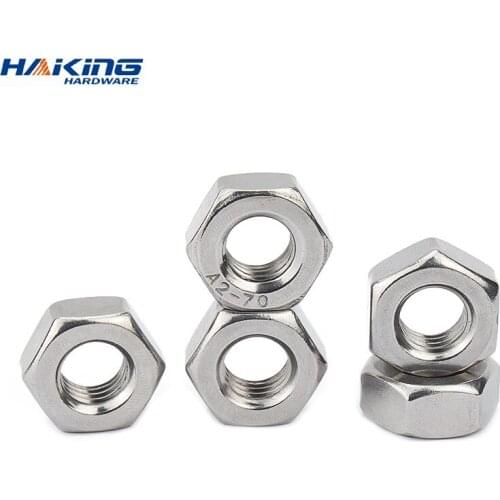 Hexagon Hex Nuts Metric DIN934 M1.4 M1.6 M2 M2.5 M3 M4 M5 M6 M8 M10 M12 M14 M16 M18 M20 M22 M24 304 Stainless Steel Hex Nut