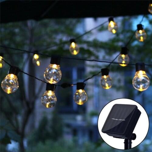 Solar Light Outdoor LED Globe Bulbs Ball String Fairy Light Christmas Street Garland Waterproof Festoon Weddind Garden Decor