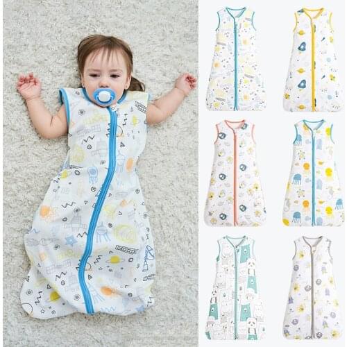 Baby Sleepsacks Two-way zipper 100% Cotton Newborn Anti-kick Quilt Infant Four Seasons Bed Articles Boys Girls Thin Sleeping Bag