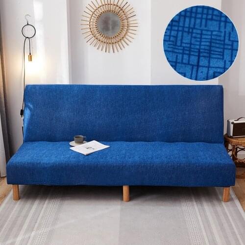 All-inclusive Sofa Bed Cover Stretch Couch Cover for Foldable Armless Seat Couch Bench Protector Elastic Slipcover
