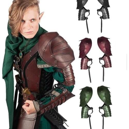 Vintage Medieval Renaissance Leather Segmental Spaulder Gothic Shoulder Armor Viking cosplay Spartacus Warrior Pauldrons For Men
