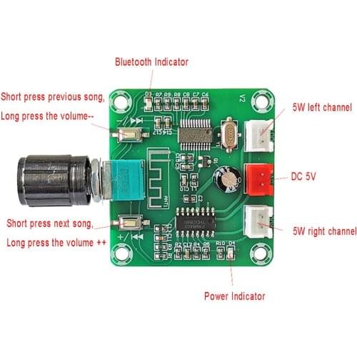 XH-A158 PAM8403 Ultra Clear Bluetooth 5.0 Amplifier Board Low Power 2*5W Dual Channel DIY Wireless Speaker Amplifier Module