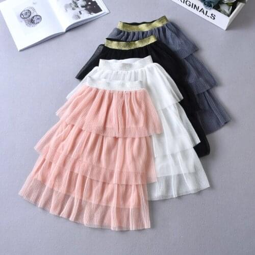 Toddler Teen Baby Girl Clothes Summer Girls Tutu Skirts Kids Children Clothes Princess Layered Long Skirts Pink Saia 18M to 11Y
