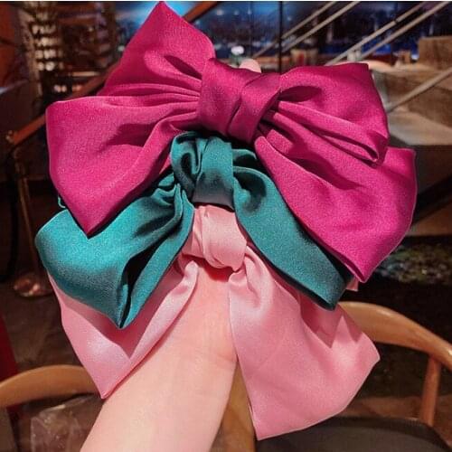 1pc red green Big Bow With Clip Sweet Hair Accessories Japanese-style Lolita Bow Tie Hairpins elastic hair band For Women Girls