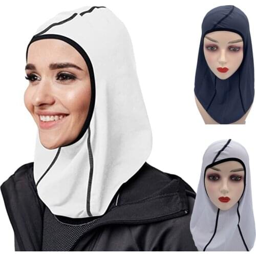 Womens Pro Sports Hijab Scarf Instant 1 Piece Mesh Jersey Head Scarves Headwear Muslim Hejab Turban Outdoor Casual Headscarf