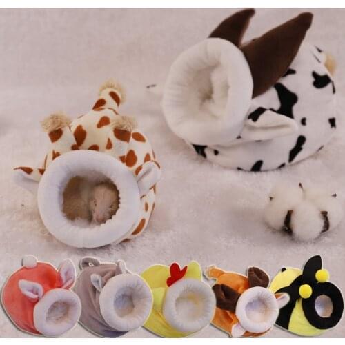 Winter Warm Pet Cartoon Cage for Hamster Accessories guinea pig Bed House Small Animal Nest For Rodent/Guinea Pig/Rat/Hedgehog
