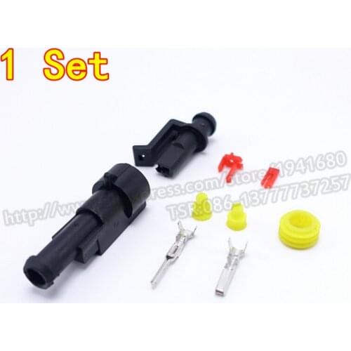 1 Set Kits 1 Pin Way Super seal Waterproof Electrical Wire Male/Female Connector Plugs For Cars 282079-1 282103-1